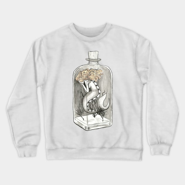 Bottled Mermaid Crewneck Sweatshirt by Créa'RiBo